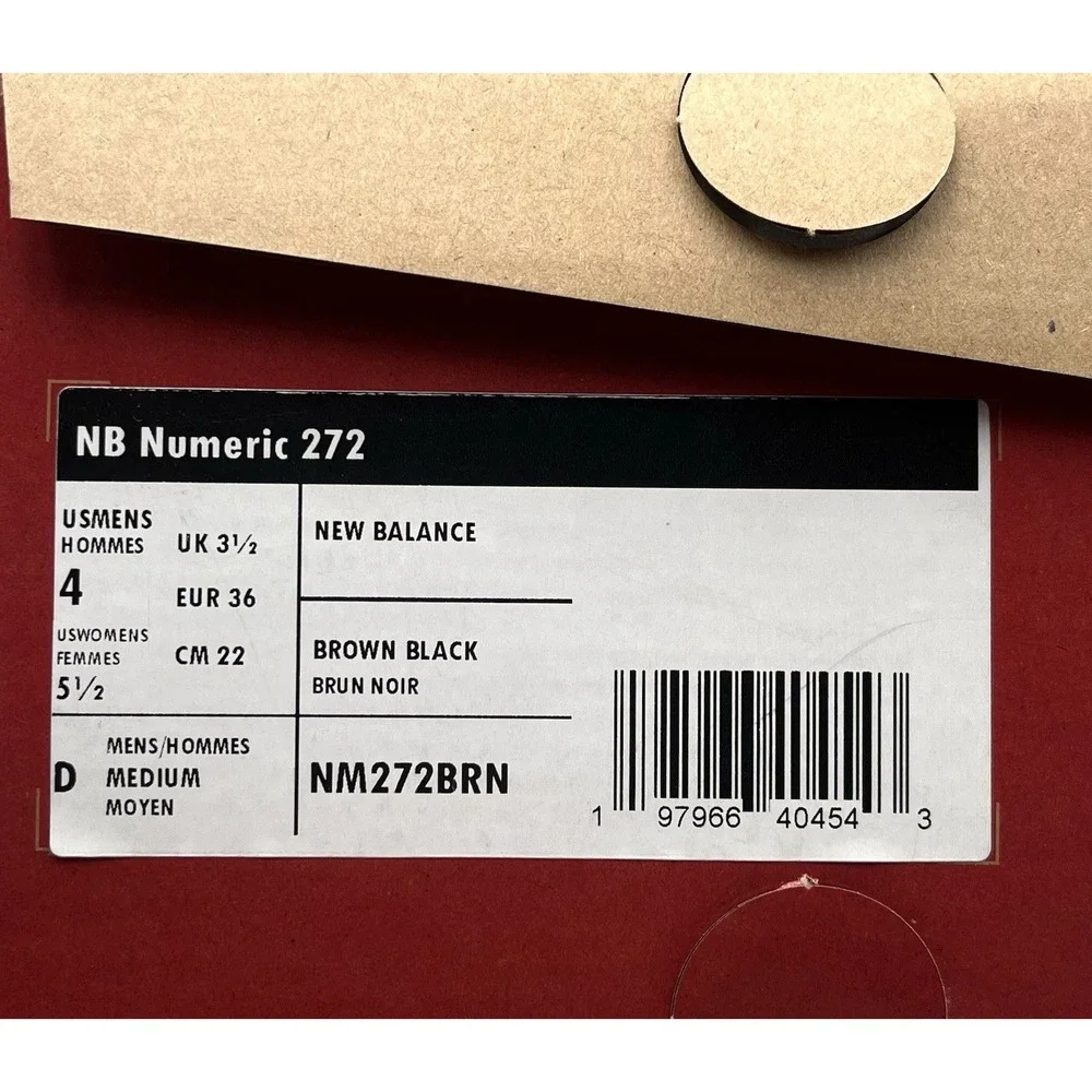 New Balance Mens S224 Numeric Suede Skate Lifestyle Sneakers Size 4 Brown
